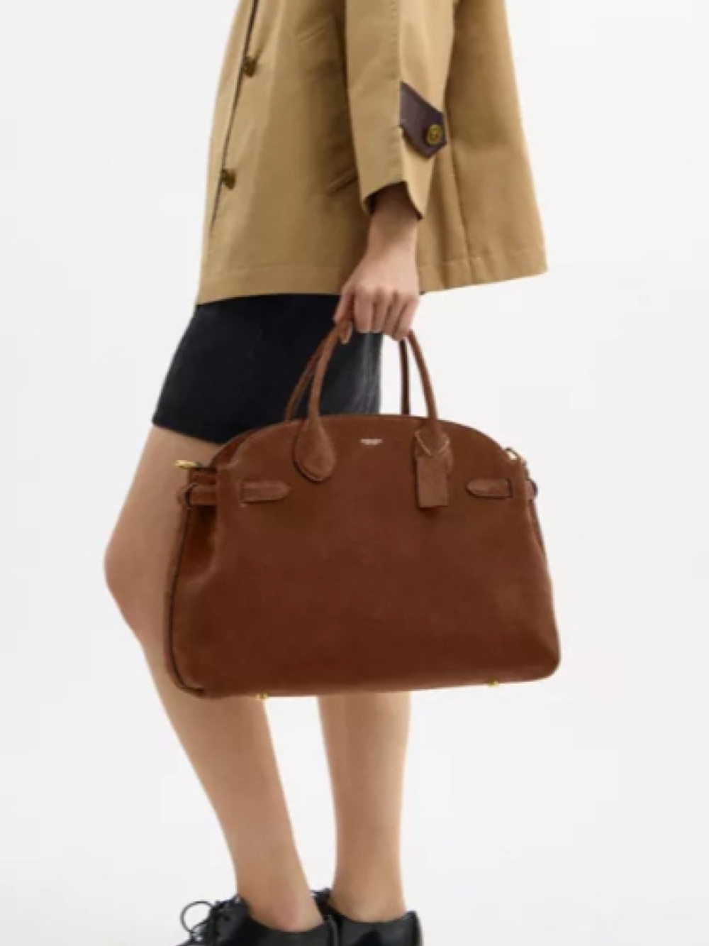 NWT Coach Soft Empire Carryall 40 Warm Brown Suede Leather Laptop Bag CBN42 - Picture 3 of 15